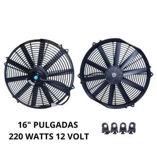 ELECTROVENTILADOR UNIVERSAL 16" 120W 12V ASP/SOP HORARIO/ ANTIHORARIO IMPORTADO EQUIVALENCIA = EV916