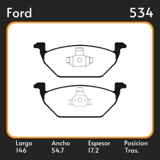PASTILLAS DE FRENO  FORD ESCAPE  08 LAR. 146 ANC. 54.7 ESP. 17.2 POSC. TRAS. GUARDADO () EQUIVALENCIAS PD/804