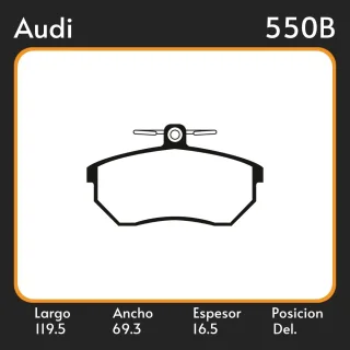 PASTILLAS DE FRENO AUDI A4-B5  VOLKSWAGEN POLO 95/ LAR. 119.5 ANC. 69.3 ESP. 16.5 POSC. DEL. GUARDADO (513) EQUIVALENCIAS FRAS LE PD/413 LITTON 38570 