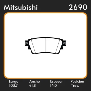 PASTILLAS DE FRENO MITSUBISHI ECLIPSE CROSS (GK, GL) / OUTLANDER 111 SUV POSICION TRASERA