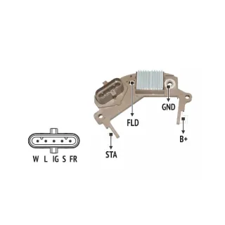 REGULADOR DE VOLTAJE 12V MITSUBISHI SCANIA K400- K440- K480 (IMPORTADO)