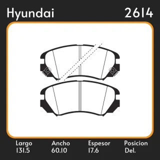 PASTILLAS DE FRENO  HYUNDAI KIA SPORTAGE  SONATA  TUCSON CRDI  2004/… LAR. 131.5 ANC. 59.75 ESP. 17.6 POSC. DEL. GUARDADO 833 EQUIVALENCIAS 3194  PD/6