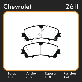 PASTILLAS DE FRENO MOTOR NISSAN  CHEVROLET S 10 2.8 17/   Q50 - Q60 II 13/ XTRAIL 13 LAR. 151.8 ANC. 61.25 ESP. 15.8 POSC. DEL. GUARDADO 1182 EQUIVALE
