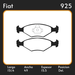 PASTILLAS DE FRENO COMPETICION FIAT SPAZIO 90/94 LAR. 151.4 ANC. 49 ESP. 15.5 POSC. DEL. GUARDADO (316)