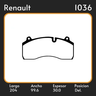 PASTILLAS DE FRENO  RENAULT MIDLUM 160.10 - 190.10 - 220.10 06/ LAR. 204 ANC. 99.6 ESP. 30 POSC. DEL. GUARDADO (974) EQUIVALENCIAS PD/209 47660 3200