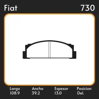 PASTILLAS DE FRENO  FIAT 128 (03/69-12/84) LAR. 108.9 ANC. 39.2 ESP. 13 POSC. DEL. GUARDADO (313) EQUIVALENCIAS FRAS LE PD/319 FIMPEX 1329 LPR 05P001 