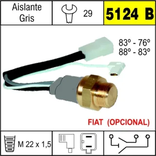 BULBO ELECTROV FIAT 2 TEMP.CABLE CORTO -TEMPERATURA BAJA