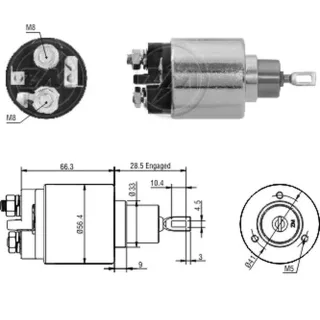 SOLENOIDE BOSCH 12V CADDY/GOLF/PASSAT/ SEAT:CORDOBA/TOLEDO