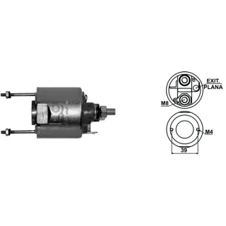 SOLENOIDE VALEO 12V PEUGEOT 2 LARG. C/EXIT. TERM.PLANO IZQ.
