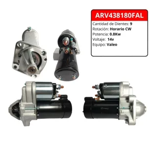MOTOR DE ARRANQUE VALEO FORD ECOSPORT FIESTA KA COURIER 1.0 1.6 ZETEC DIENTES 9 VOLTS 12V SENTIDO HORARIO POTENCIA 1.1KW OEM = 1149703 1309581 2S6U110