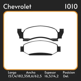 PASTILLAS DE FRENO  FORD F100 - 150 - 250 CHEVROLET C10 C14 C20 (01/73-12/88) LAR. 157.4/182.3 ANC. 58.6/62.5 ESP. 16.5/14.2 POSC. DEL. GUARDADO (67)E