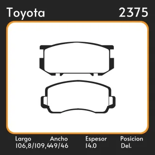 PASTILLAS DE FRENO  TOYOTA COROLLA IV      ALL MODELS    79-83 LAR. 106.8/109.4 ANC. 49.0/46.0 ESP. 14 POSC. DEL. GUARDADO (225) EQUIVALENCIAS 4204