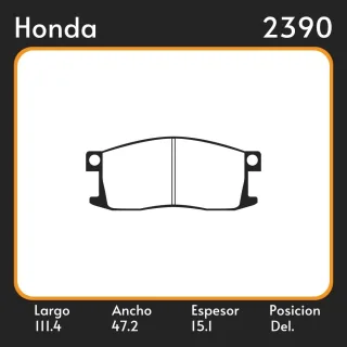 PASTILLAS DE FRENO  HONDA ACCORD II  (SJ/SY)    1.6 EX    81-82 LAR. 111.4 ANC. 47.2 ESP. 15.1 POSC. DEL. GUARDADO (79) EQUIVALENCIAS 1192
