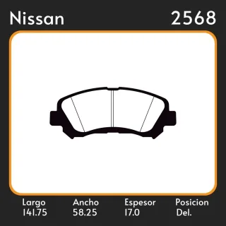 PASTILLAS DE FRENO NISSAN XTRAIL  RENAULT  KOLEOS 2.0 DCI - 2.7 16V 4WD 08/  LAR. 141.75 ANC. 58.25 ESP. 17 POSC. DEL. GUARDADO 941 EQUIVALENCIAS 05P1