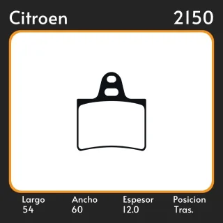 PASTILLAS DE FRENO  CITROËN GS/GSA (04/70-07/86) LAR. 54 ANC. 60 ESP. 12 POSC. TRAS. GUARDADO (34) EQUIVALENCIAS 37490 1161