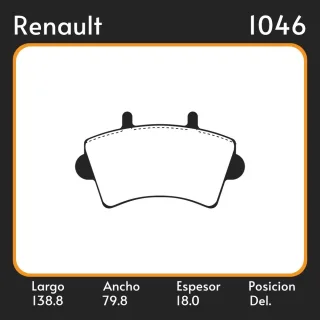 PASTILLAS DE FRENO  RENAULT MASTER II BUS/VAN/FLATBED-CHASSIS (07/98-) LAR. 138.8 ANC. 79.8 ESP. 18 POSC. DEL. GUARDADO (731) EQUIVALENCIAS 40160 PD/3