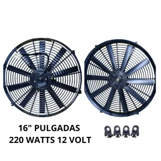 ELECTROVENTILADOR UNIVERSAL 16" 160W 12V ASP/SOP HORARIO/ ANTIHORARIO EQUIVALENCIA = EV908