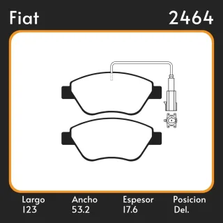 PASTILLAS DE FRENO  FIAT STILO 1.2 - 1.4 - 1.6 02/ - STILO MULTI WAGON 1.4 I 16V 03/ LAR. 123 ANC. 53.25 ESP. 17.6 POSC. DEL. GUARDADO (736) EQUIVALEN