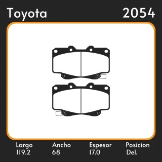 PASTILLAS DE FRENO  TOYOTA PICK UP TACOMA 4X2 4X4 99/ LAR. 119.2 ANC. 68 ESP. 17 POSC. DEL. GUARDADO (638) EQUIVALENCIAS 3162 PD/528 4380 22118 43990