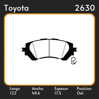 PASTILLAS DE FRENO  TOYOTA YARIS (TAILANDES) 1.5 CVT 13/16 LAR. 122 ANC. 48.6 ESP. 17.5 POSC. DEL. GUARDADO 1228 EQUIVALENCIAS PD/1537  3271