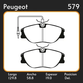 PASTILLAS DE FRENO  PEUGEOT 806 (221)(06/94-08/02) 1.9 TD - 2.0 - 2.1 LAR. 129.8 ANC. 58.8 ESP. 19 POSC. DEL. GUARDADO (343) EQUIVALENCIAS LITTON 3948