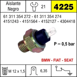 BULBO ACEITE FIAT 600 D /E -1100-1500 TERM.PALA