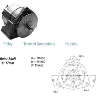 ALTERNADOR CASE W18-W20 MERCEDES BENZ 1214-1218-1414-1418-1614-1630-1924 VOLTAJE 24 EQUIVALENCIAS  9120080  9120080104  9120080126  9120080181  752069