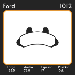 PASTILLAS DE FRENO  FORD F-1000 4X4 93/94 LAR. 163.5 ANC. 76.8 ESP. 17 POSC. DEL. GUARDADO (247) EQUIVALENCIAS 38290 PD/105 3065 83075 1731 22075