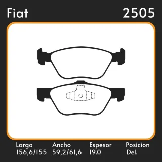 PASTILLAS DE FRENO  FIAT-IDEA-DOBLO-LINEA-BRAVO-PALIO-FIORINO- STRADA ADVENTURE LOCKER 10/ LAR. 156.6/155 ANC. 59.2/61.6 ESP. 19 POSC. DEL. GUARDADO (