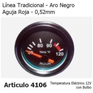 INSTRUMENTAL DEPORTIVO TEMPERATURA ELECTRICO 12V CON BULBO