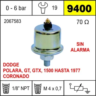 BULBO CEBOLLA VW DODGE GT GTX 1500 HASTA 77'' 1/8''SIN ALARM