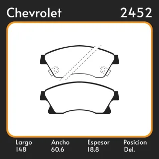 PASTILLAS DE FRENO  CHEVROLET AVEO II CRUZE CRUZE 12/ LAR. 148 ANC. 60.6 ESP. 18.8 POSC. DEL. GUARDADO (991) EQUIVALENCIAS 1751 PD/1101 48250 3234