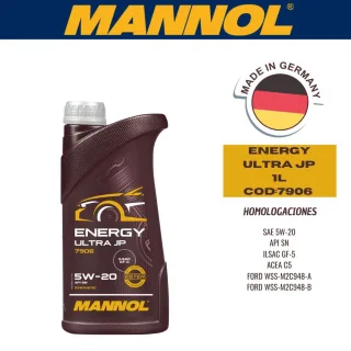 ACEITE SINTETICO MANNOL 5W20 1L ENERGY ULTRA JP CAJA (X20U) API SP (RC) / ILSAC GF-6A