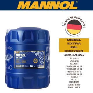 ACEITE SEMI-SINTETICO MANNOL  10W40 20L DIESEL EXTRA CAJA (X1U) API CH-4/SL - ACEA A3/B4