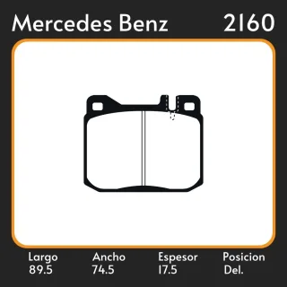 PASTILLAS DE FRENO  MERCEDES BENZ 200/300 SERIES SEDAN/T-MODEL(02/76-11/85) LAR. 89.5 ANC. 74.5 ESP. 17.5 POSC. DEL. GUARDADO (114) EQUIVALENCIAS 3731
