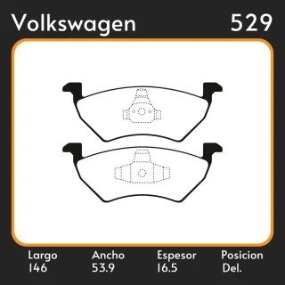 PASTILLAS DE FRENO COMPETICION VOLKSWAGEN VOYAGE 2010/ LAR. 146,00 ANC. 53,90 ESP. 16.5 POSC. DEL. GUARDADO (1049)