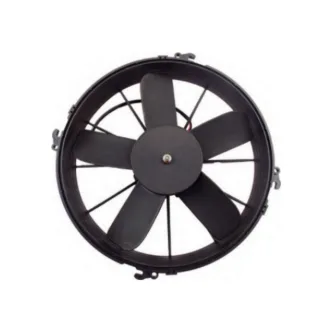 ELECTROVENTILADOR UNIVERSAL FLUJO: ASP. -  SOP. | GIRO: HOR. -  ANTIHOR. |  EXT. 12" | VOLTAJE: 12 V | POT. 250 W | CAUDAL: 2630 M3|H | ALTURA: 105 MM