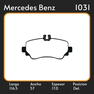 PASTILLAS DE FRENO  MERCEDES BENZ CLASE A 160 99/ - CLASE A 190 00/ LAR. 116.5 ANC. 57 ESP. 17 POSC. DEL. GUARDADO (523) EQUIVALENCIA 4432 PD/523 05P6