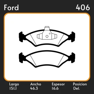 PASTILLAS DE FRENO  FORD COURIER 1.6 09/ LAR. 151.1 ANC. 46.3 ESP. 16.6 POSC. DEL. GUARDADO 986 EQUIVALENCIAS  MAZFREN 3227 FRAS LE PD/79 FIMPEX 1933 