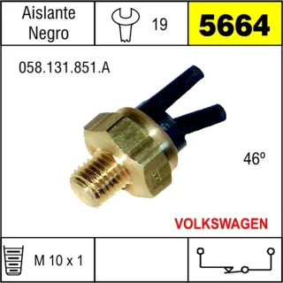 TERMOVALVULA VW 1.0 1.3 Y 1.5 HASTA 80' NEGRO 46 GRADOS