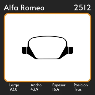 PASTILLAS DE FRENO ALFA ROMEO-LANCIA- FIAT  500 09/  LAR. 93.8 ANC. 43.9 ESP. 16.4 POSC. TRAS. GUARDADO 666 EQUIVALENCIAS 40270