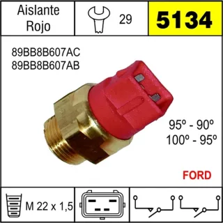 BULBO ELECTROV FORD FIESTA 4 PINES AISLANTE ROJO