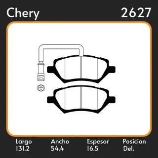 PASTILLAS DE FRENO  CHERY TIGGO 08/ FULWIN 12 / LIFAN X60 ..13 C/ CABLE LAR. 131.2 ANC. 54.4 ESP. 16.5 POSC. DEL. GUARDADO (982) EQUIVALENCIAS N/1489