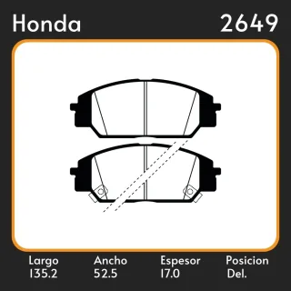 PASTILLAS DE FRENO COMPETICION HONDA CIVIC NEW 1.4 - 1.6 - 2.0 SI 06/  LAR. 135.2 ANC. 52.5 ESP. 17 POSC. DEL. GUARDADO 966
