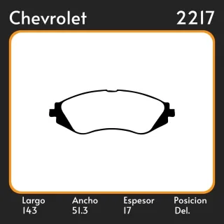 PASTILLAS DE FRENO  CHEVROLET AVEO 10/ONIX/SPARK/SPIN DAEWOO ESPERO LAR. 143 ANC. 51.3 ESP. 17 POSC. DEL. GUARDADO (491) EQUIVALENCIAS 39600 PD/475 31