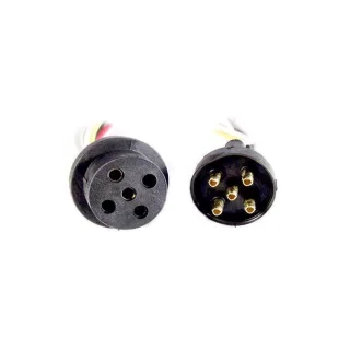 FICHA 5 VIAS ACOPLADO GOMA/NYLON REFOR.CABLE 1.5MM (5)