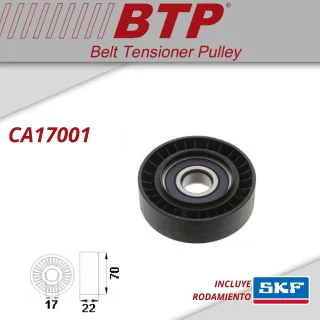TENSOR POLY V MERCEDES BENZ CLASE A 160 OEM: A1662020619 MEDIDAS: 70X22 INT: 17