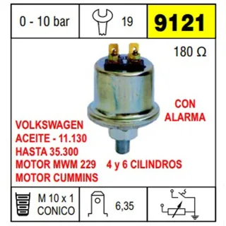 BULBO CEBOLLA VW MOTOR MWM 4 Y 6 CIL MOT CUMMINS CON ALARMA