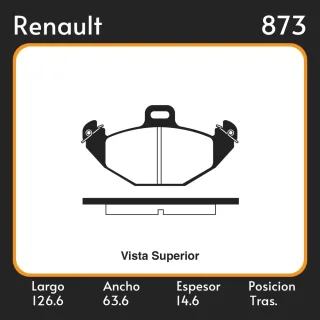 PASTILLAS DE FRENO  RENAULT LAGUNA I BERLINA (B56_. 556_) (11/93-03/01) LAR. 126.6 ANC. 63.6 ESP. 14.6 POSC. TRAS. GUARDADO (543) EQUIVALENCIAS FIMPEX