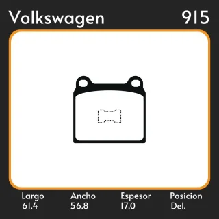 PASTILLAS DE FRENO COMPETICION VOLKSWAGEN GOL 92/94 1.6 GL - 1000 LAR. 61.4 ANC. 56.8 ESP. 17 POSC. DEL. GUARDADO (239)